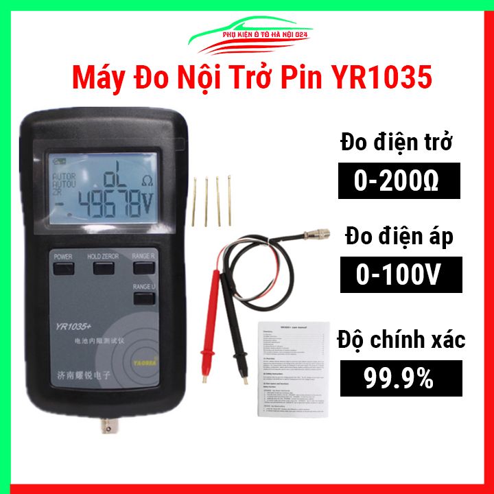 Máy đo nội trở YR1035+, thiết bị kiểm tra chất lượng, dòng xả pin, acquy 100V độ chính xác 99.9%