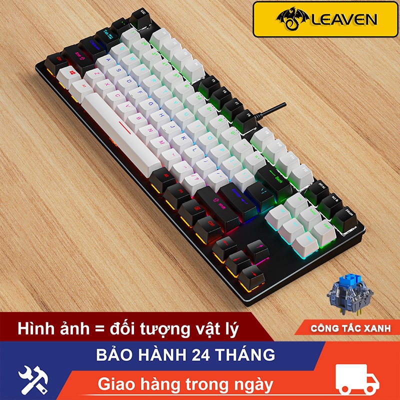 Bàn phím cơ rgb led K550 LEAVEN Giao hàng 24 giờ 87 phím Bàn phím máy tính