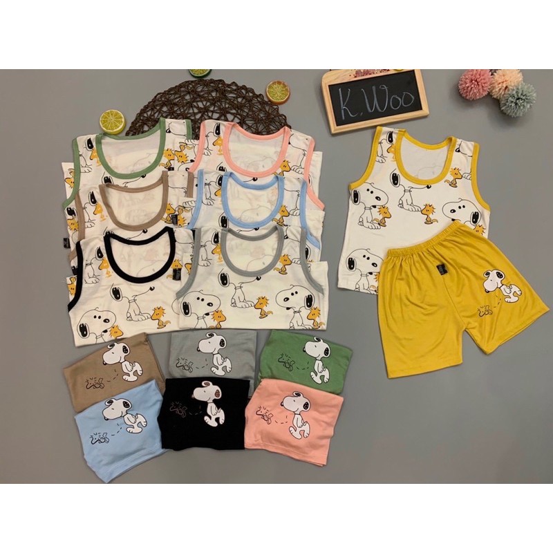 Bộ ba lỗ hình chú chó snoopy thun lạnh cho bé- MẪU HOT HIT 2021