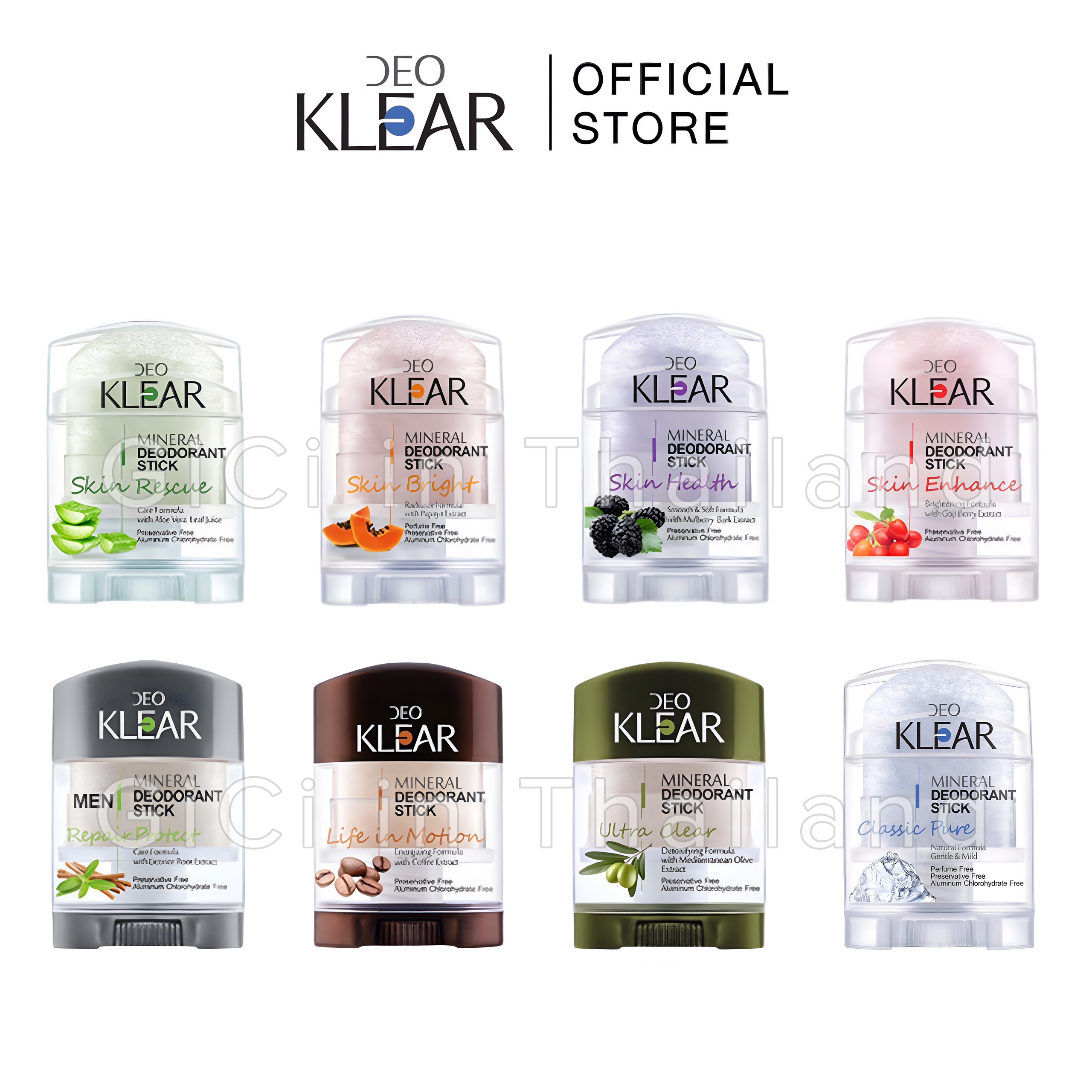 Lăn đá khoáng deoklear chính hãng thái lan mineral deodorant stick nam & nữ 60g - 70g