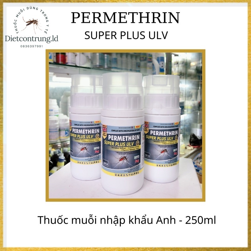 [ thuốc diệt muỗi permethrin super plus ulv - thuốc diệt muỗi và diệt côn trùng nhập khẩu trực tiếp từ anh quốc (250ml) ]