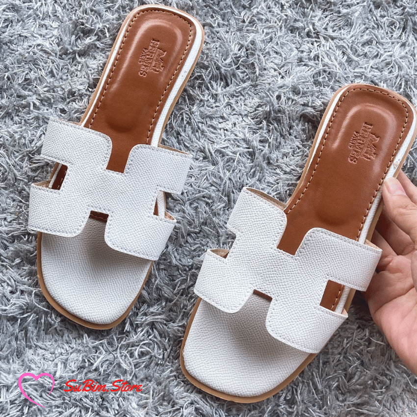Dép Lê Nữ Chữ H Da Vân Nhiều Màu– SuBim.Store