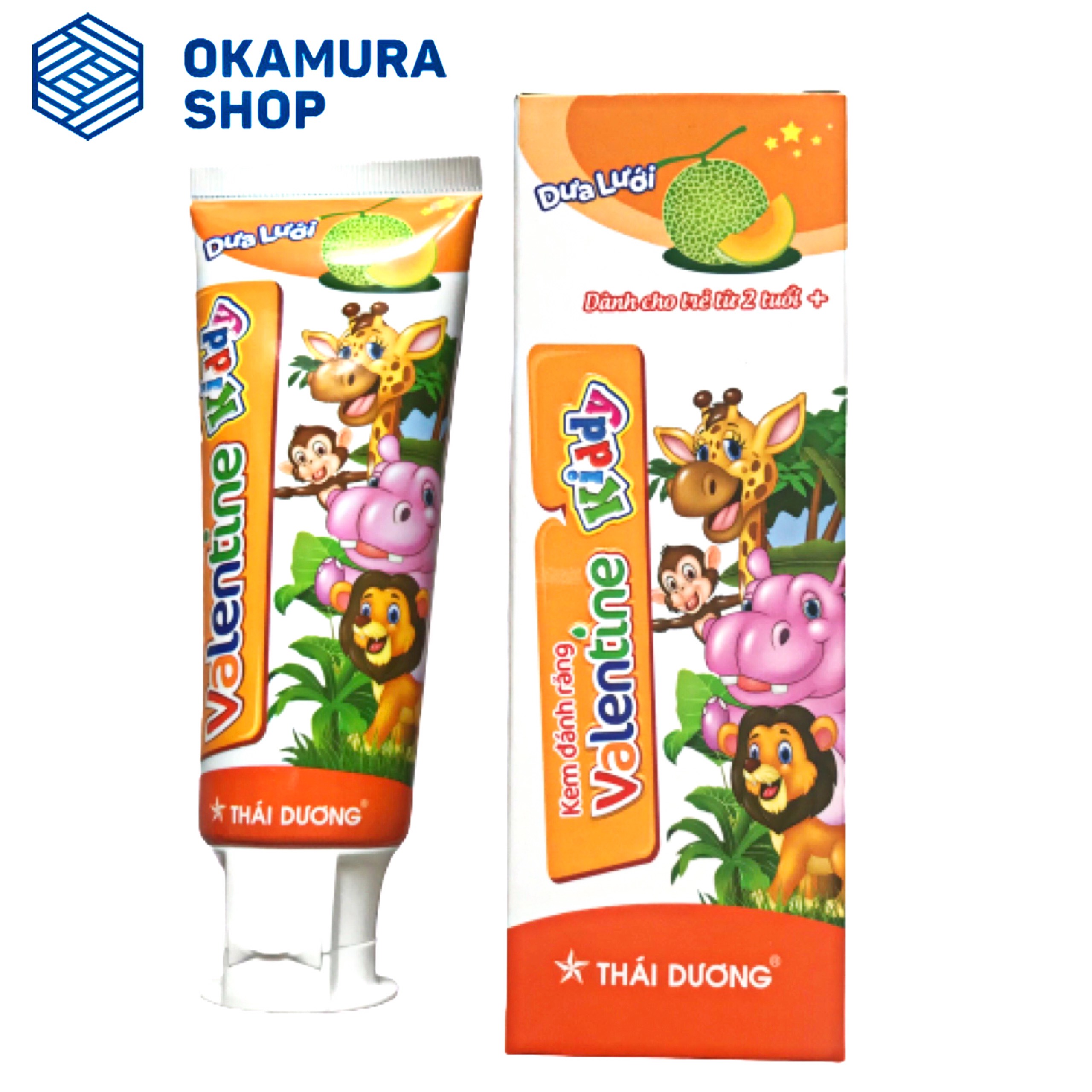 [HCM]Kem đánh răng trẻ em vị dưa lưới Valentine Kiddy 50g