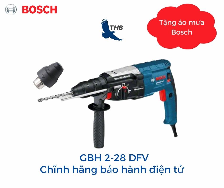 [Trả góp 0%] Máy khoan bê tông Máy khoan búa Bosch GBH 2-28 DFV Công suất 850W Mũi khoan búa 28mm Bảo hành điện tử 12 tháng