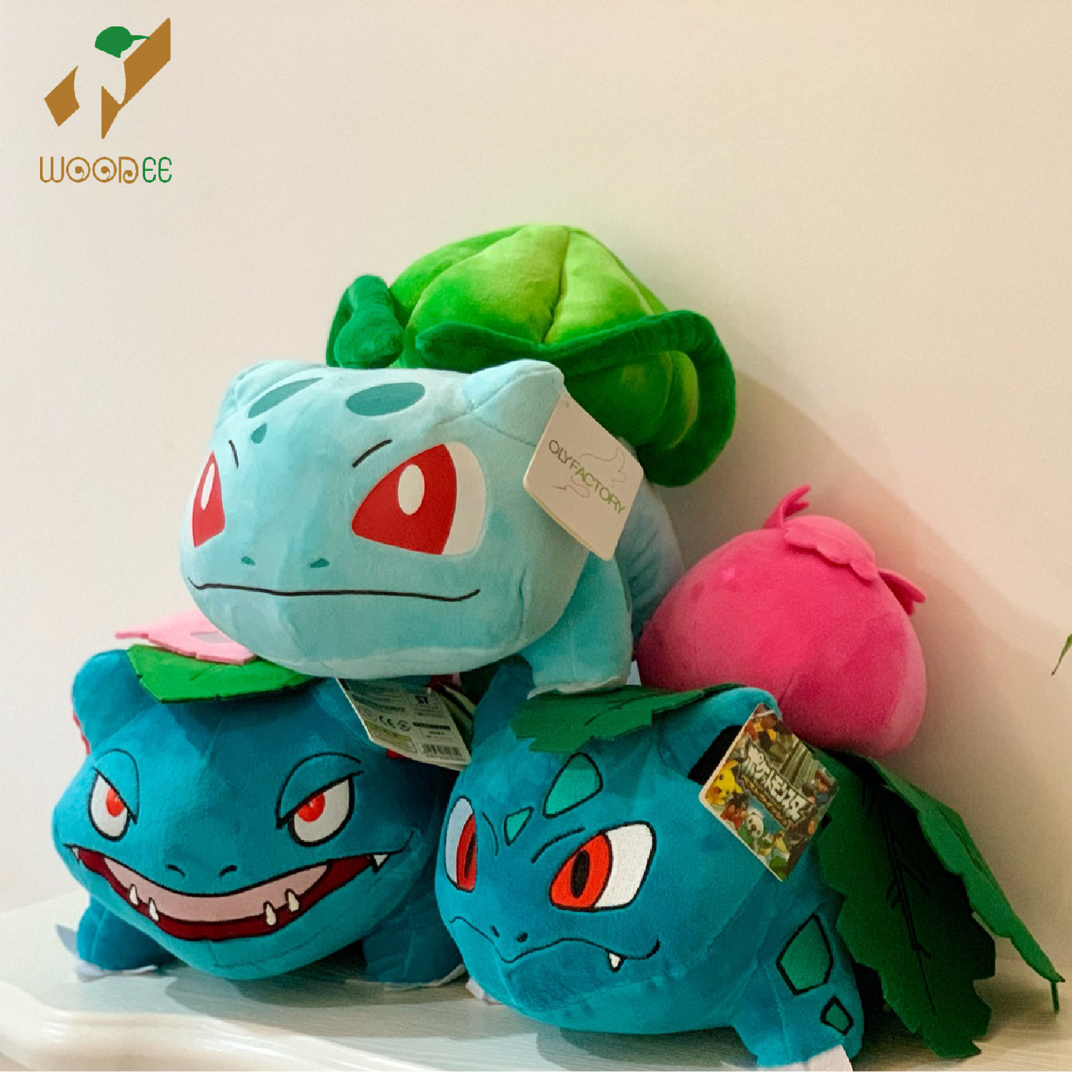 Gấu bông OLYFACTORY pokemon bộ ba Fushigidane, Fushigisou, Fushigibana 35cm