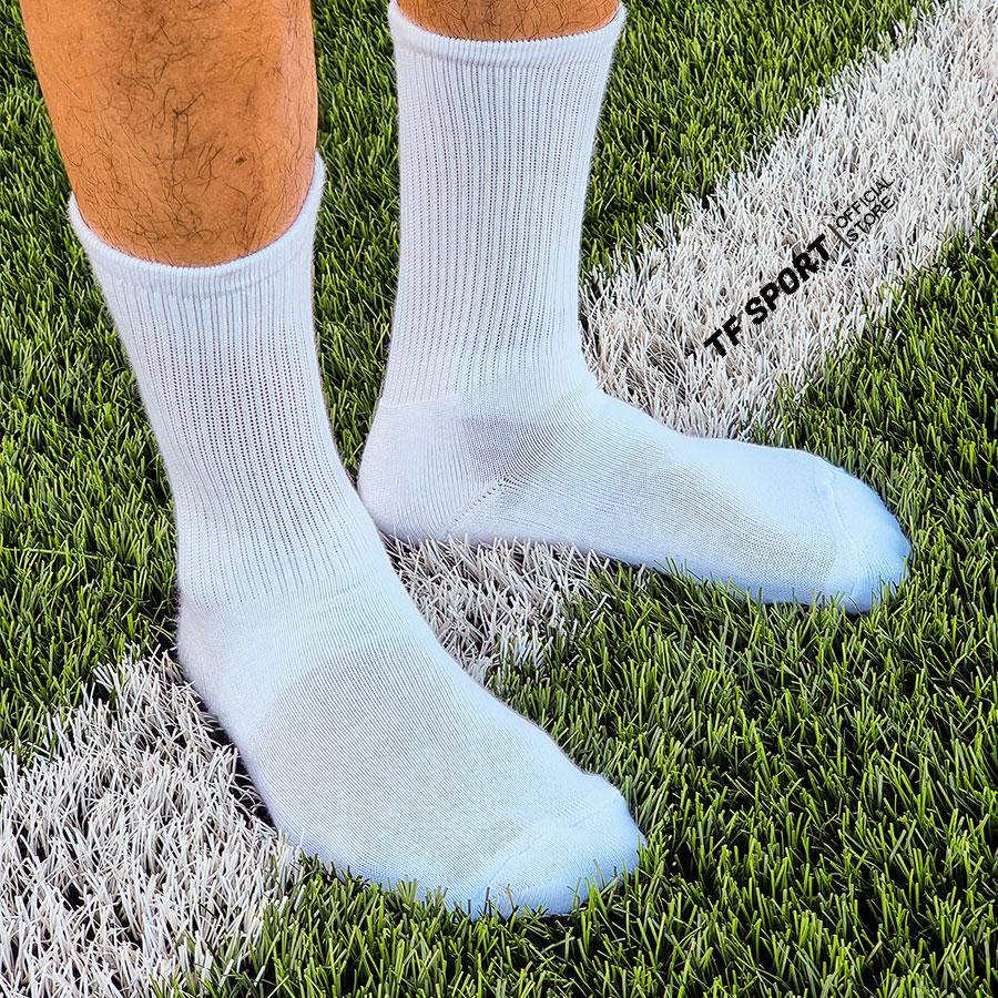 [Pack 3 đôi] Tất vớ thể thao đá bóng nam nữ cổ lửng ngang bắp chân, dày êm, thấm hút tốt | TF SPORT