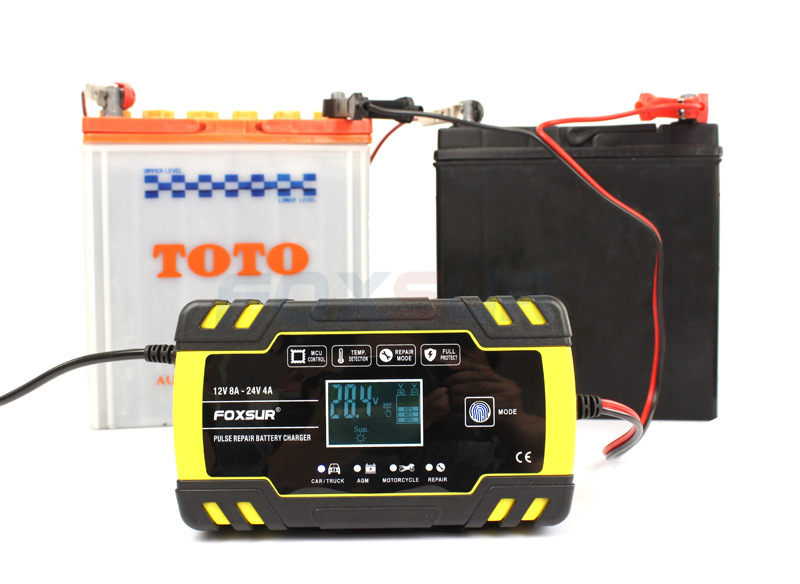 Bộ sạc bình ắc quy nhanh 12V - 24V kèm phục hồi bình