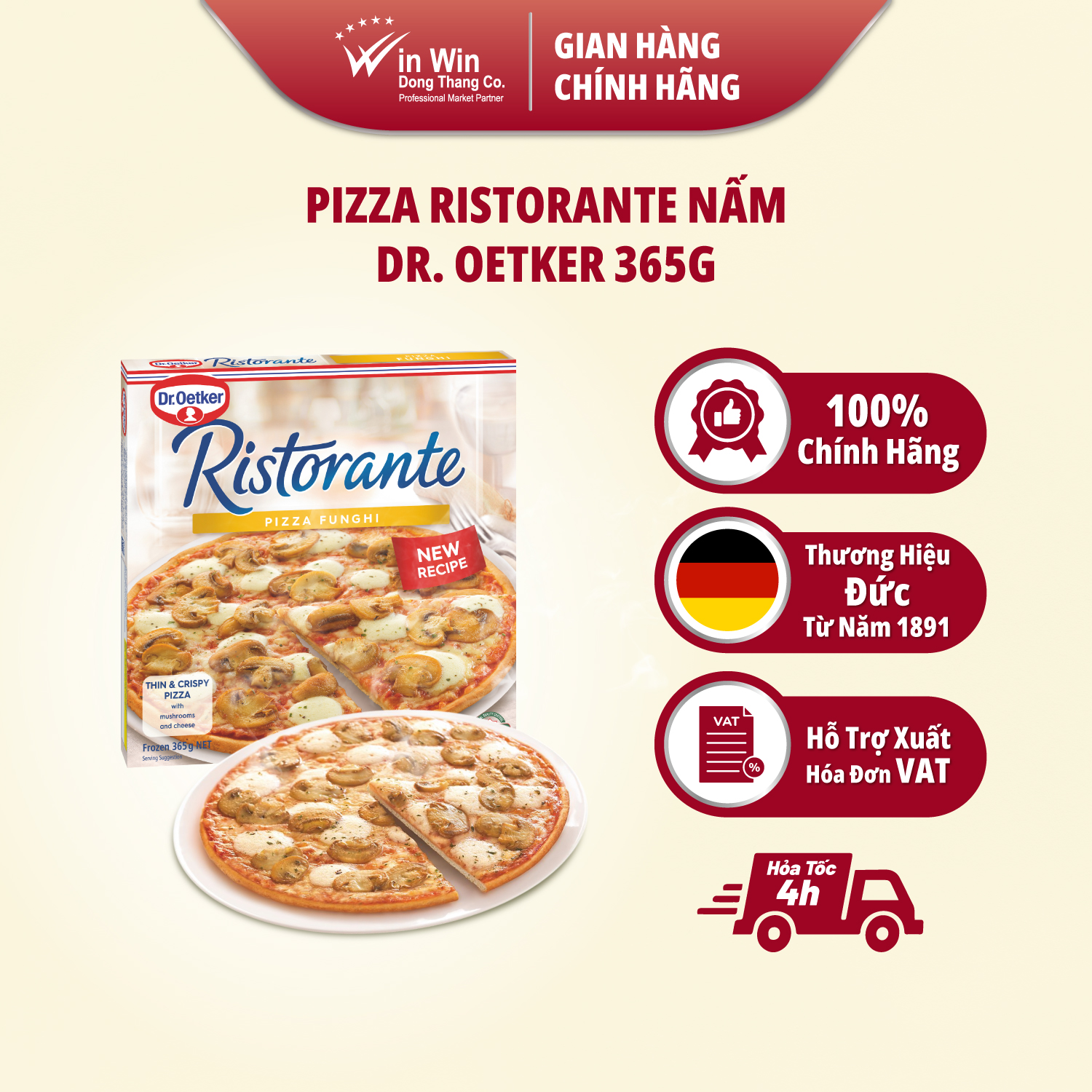 Pizza Ristorante Nấm Dr. Oetker 365g - Nhập Khẩu Đức | Dr.Oetker Ristorante Pizza Funghi 365g