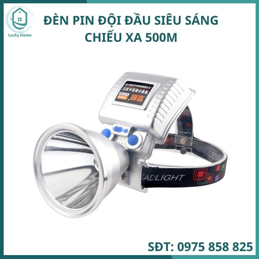 Đèn pin đội đầu siêu sáng XJ 1120, chiếu xa trên 500m, tặng kèm 1 dây đeo + 2 choá xanh và vàng
