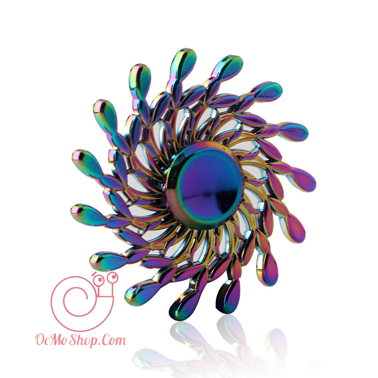 Con quay Finger Spinner vòng xoáy phản quang kim loại