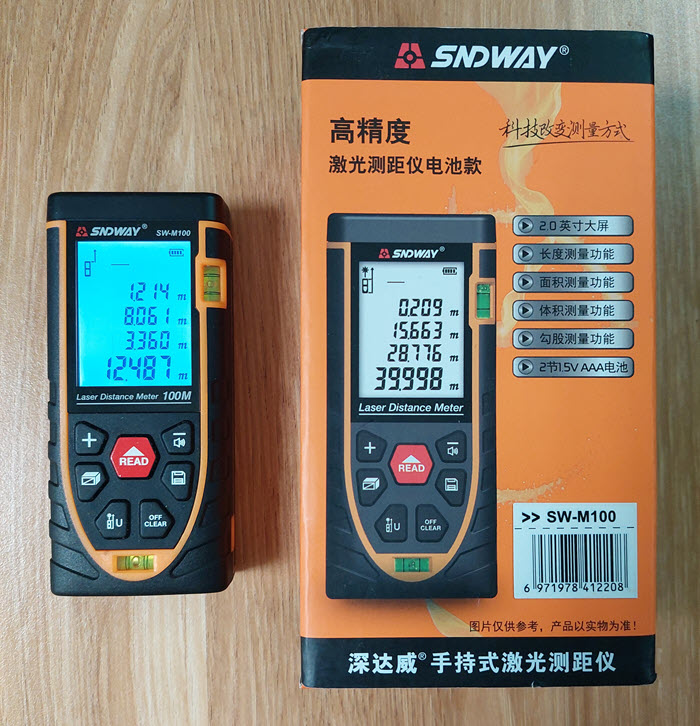 Thước đo khoảng cách laser SNDWAY phạm vi 100m (SW-M100) giá rẻ