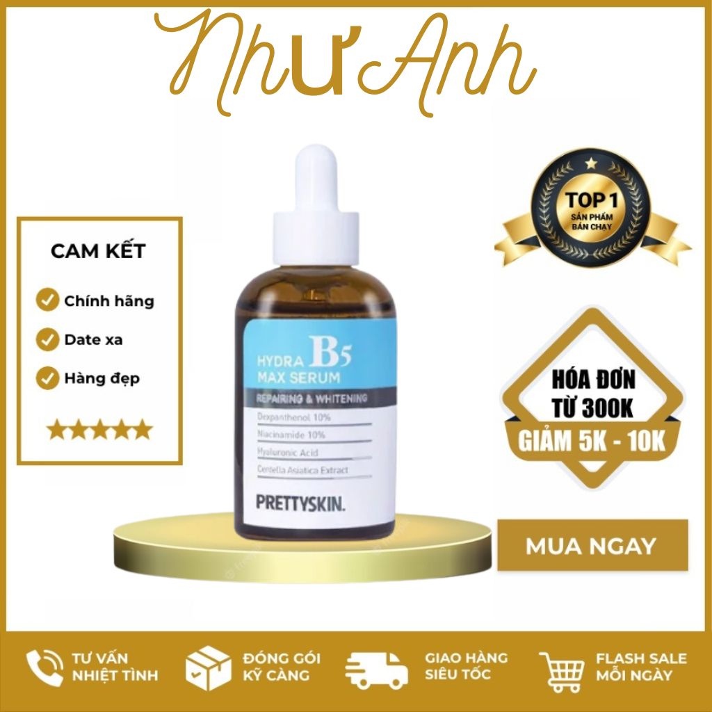 Serum phục hồi dưỡng trắng Hydra Max Serum B5 Prettyskin 50ml