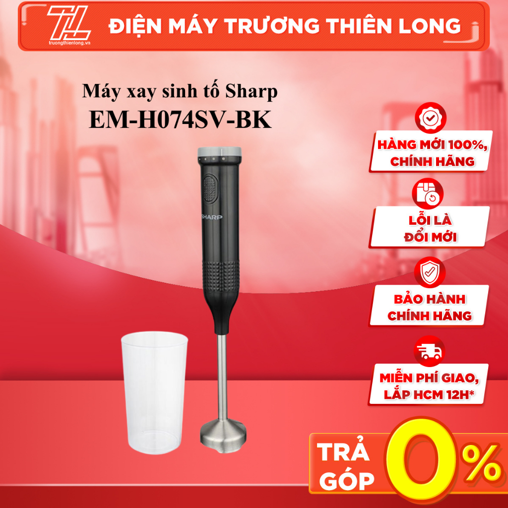 Máy xay sinh tố cầm tay sharp em-h074sv-bk 0.7l - giao toàn quốc