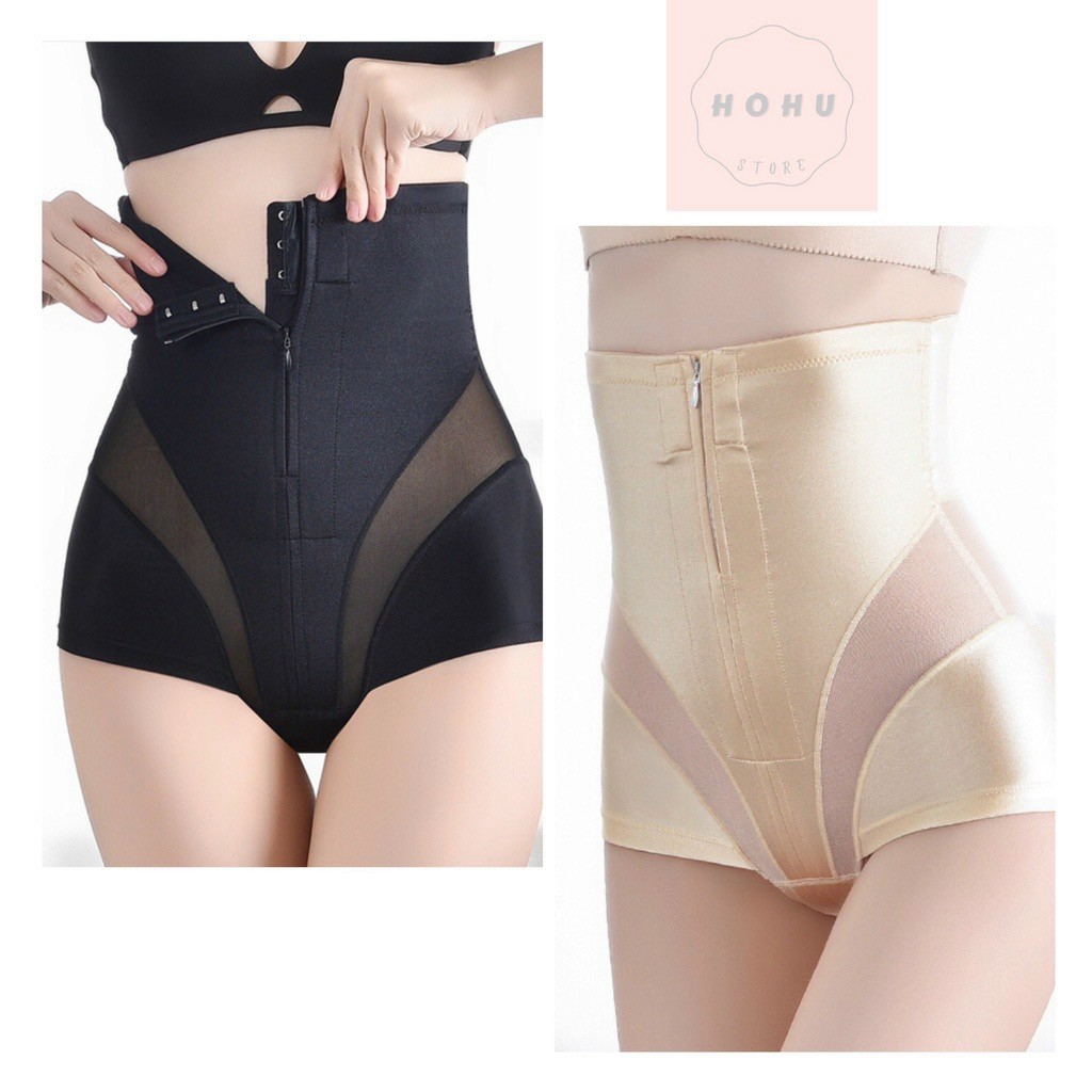 COMBO 2 Quần Gen Thun Lưới Nịt Bụng Kéo Khoá Cao Cấp Siêu Giảm Eo