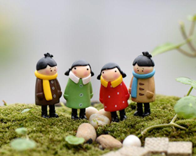 Phụ kiện trang trí tiểu cảnh: mẫu cặp đôi mùa đông (gồm 2 chi tiết)