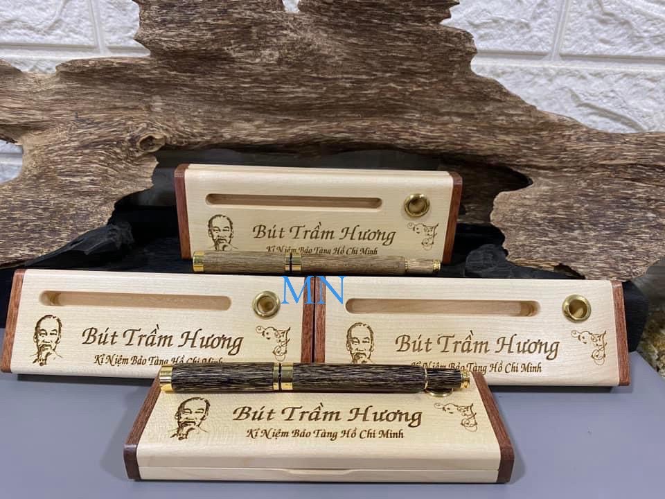 Bút trầm hương sánh chìm kèm hộp đẳng cấp - khắc tên miễn phí