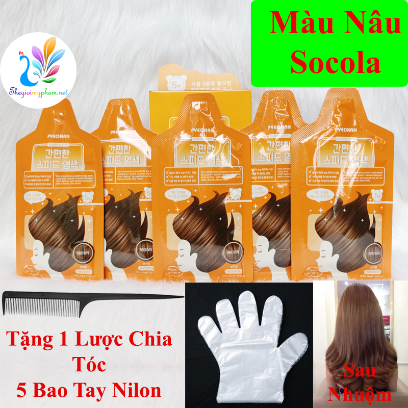 Hộp 5 Gói Nhuộm Phủ Bạc Thảo Dược Hàn Quốc Pyeonan