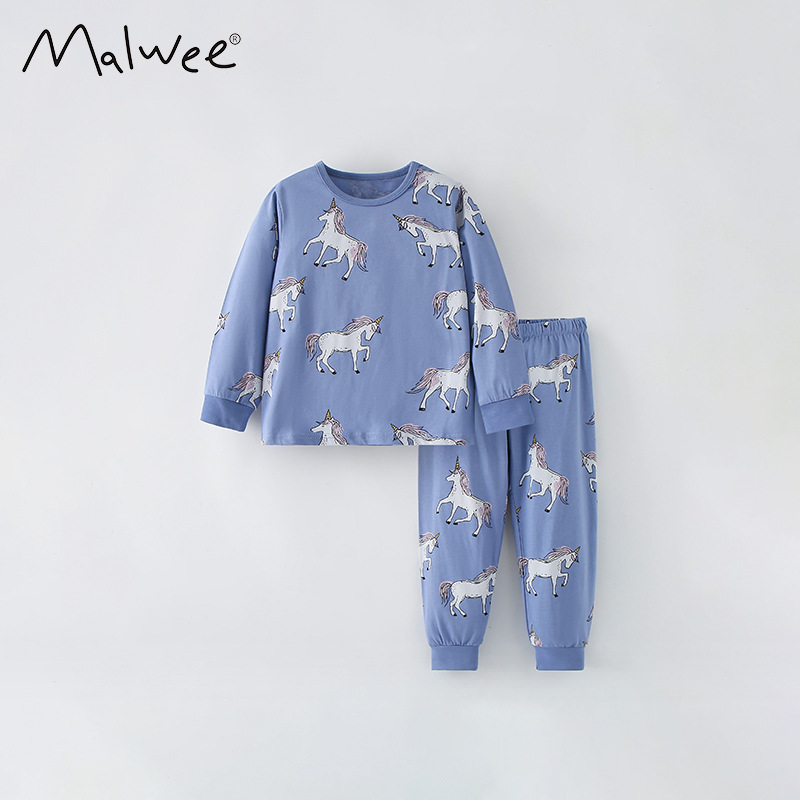 Bộ Malwee bé trai mùa thu xanh pony kiểu Âu Mỹ 8733