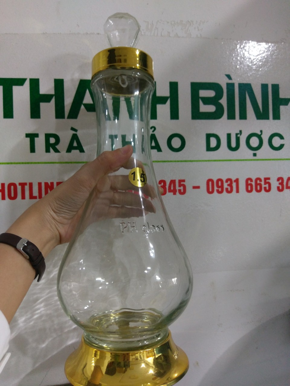 Combo 2 bình ngâm sâm thủy tinh cao cấp 1.5 lít - hũ ngâm sâm 1.5 lít