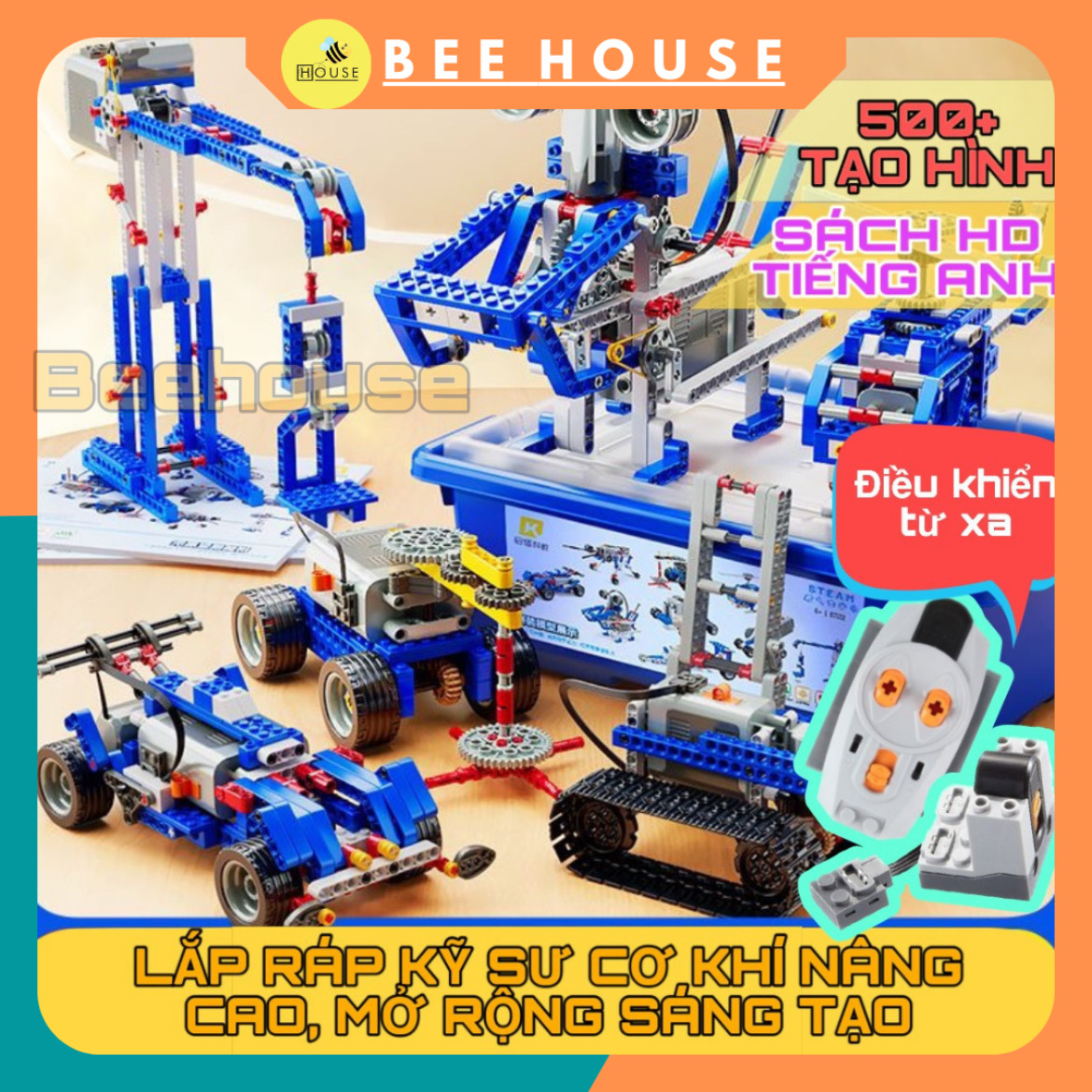 Đồ chơi kỹ sư cơ khí -Bộ lắp ráp mô hình kỹ thuật động cơ motor - đồ chơi lắp ráp robot điều khiển giáo dục trẻ em phát triển trí tuệ tư duy logic - đồ chơi sáng tạo