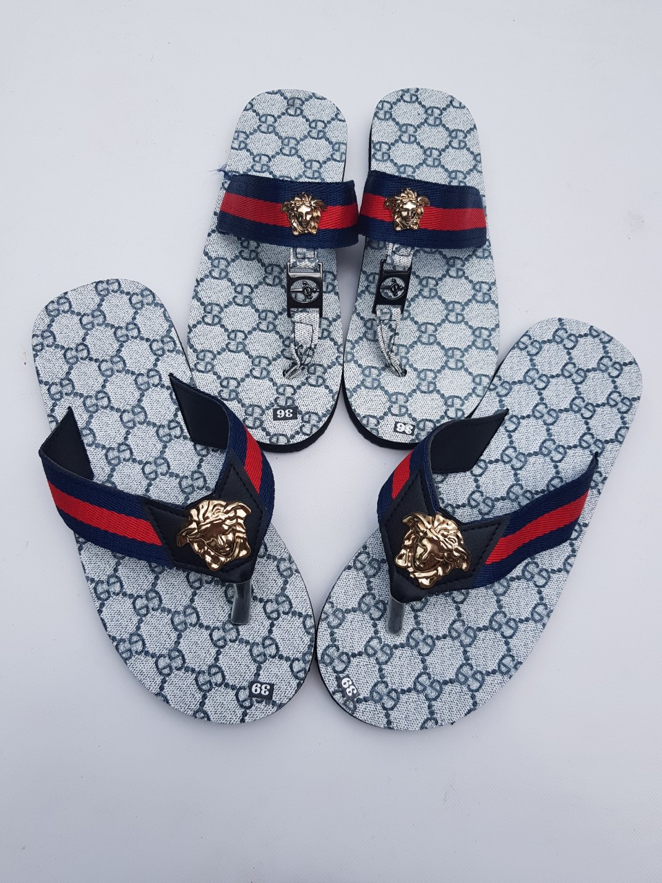 sandal chíp chíp ( dép cặp nam nữ ) đế xanh gg quai dù