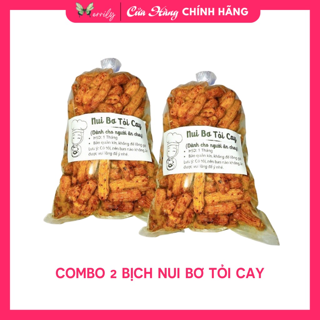 [HCM]Combo 2 Phần Nui Bơ Tỏi Cay, Nui Chiên Giòn Cay, Nui Chiên Bơ Tỏi Siêu Ngon, Đậm Vị