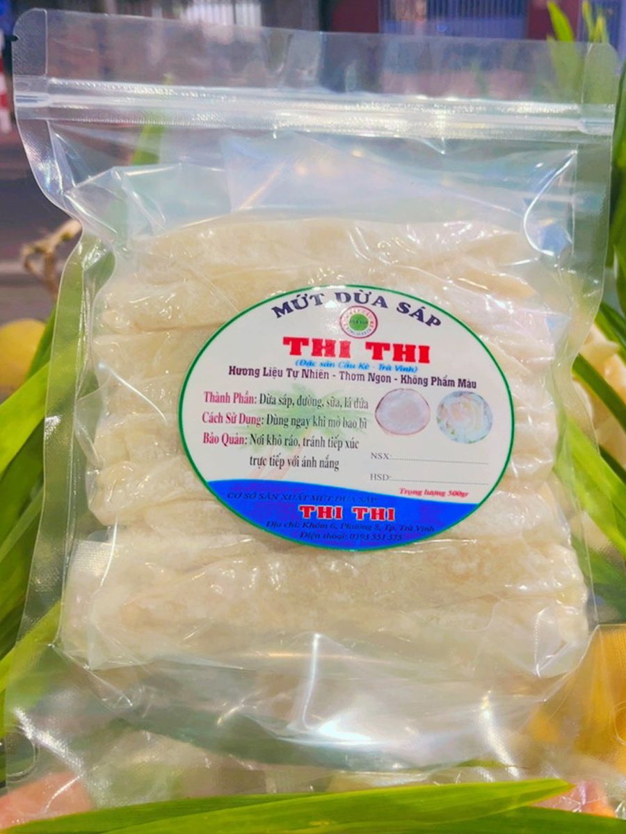 500gr Mứt Dừa Sáp Thượng Hạng Loại 1 Vị Lá Dứa