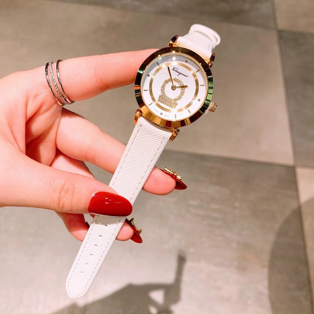 Đồng hồ nữ thời trang $alvatore ferragamo dây da 3 màu tuyệt đẹp