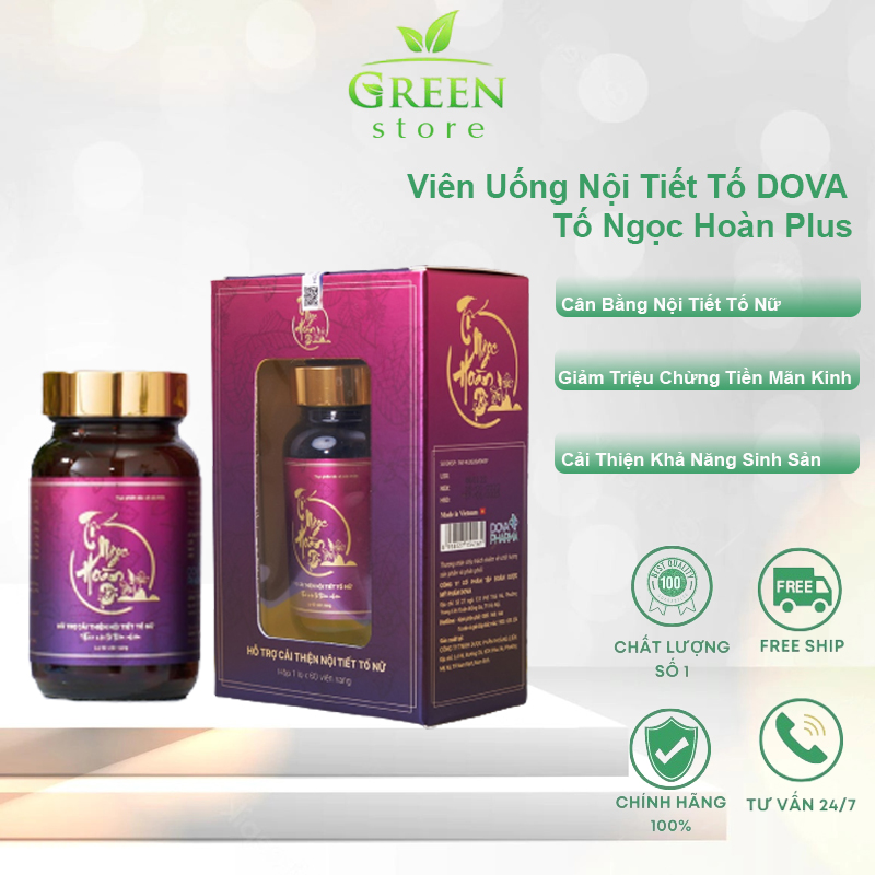 Tố Ngọc Hoàn plus+ Viên Uống Nội Tiết dova Chính Hãng Hộp 60 viên