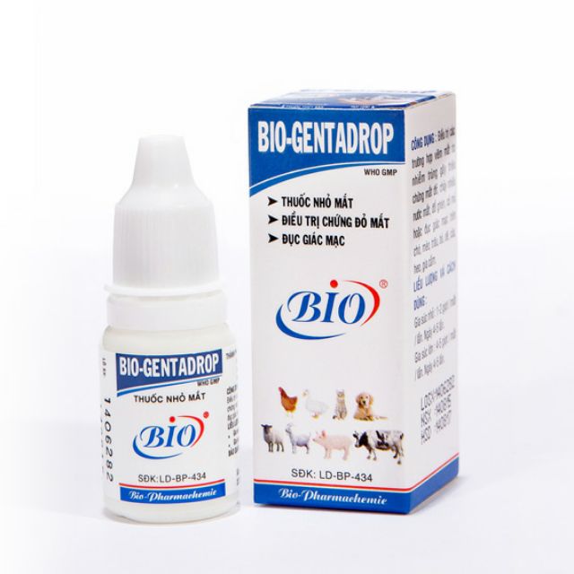 Nhỏ mắt Bio Genta Drop dành cho chó mèo viêm mắt