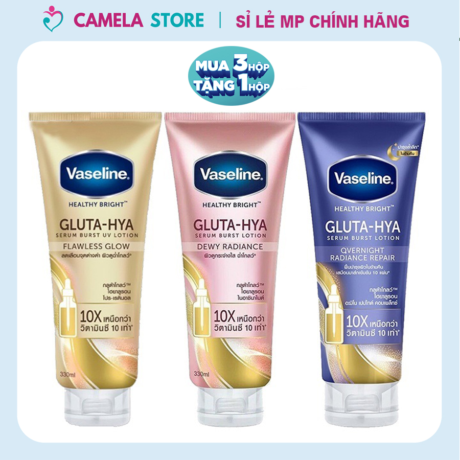 Sữa dưỡng thể trắng da vaseline 10x thá¡ lan 330ml - healthy bright gluta hya serum burst lotion