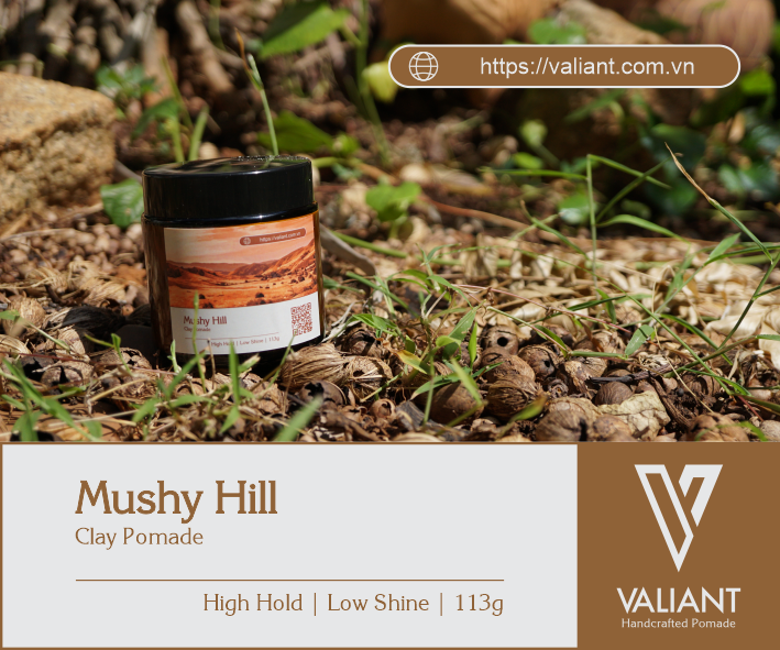 Sáp vuốt tóc valiant - mushy hill - clay pomade - 113g