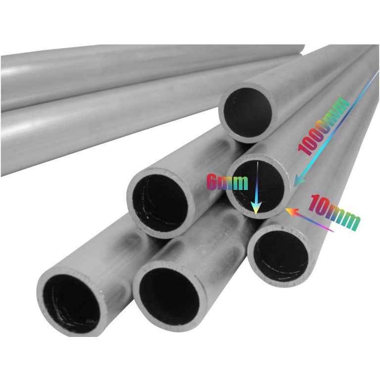 Ống Nhôm,Cây Nhôm Rỗng Đường Kính Ngoài D10 ,Đường Kính Trong 6 Dày 2 mm ,Dài 3 Mét (Cắt làm 3 đoạn 1 Mét)