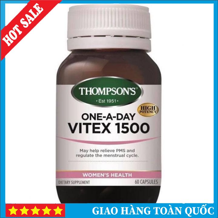 Viên uống điều hòa nội tiết tố, kinh nguyệt thompson's one-a-day vitex 1500mg 60 viên