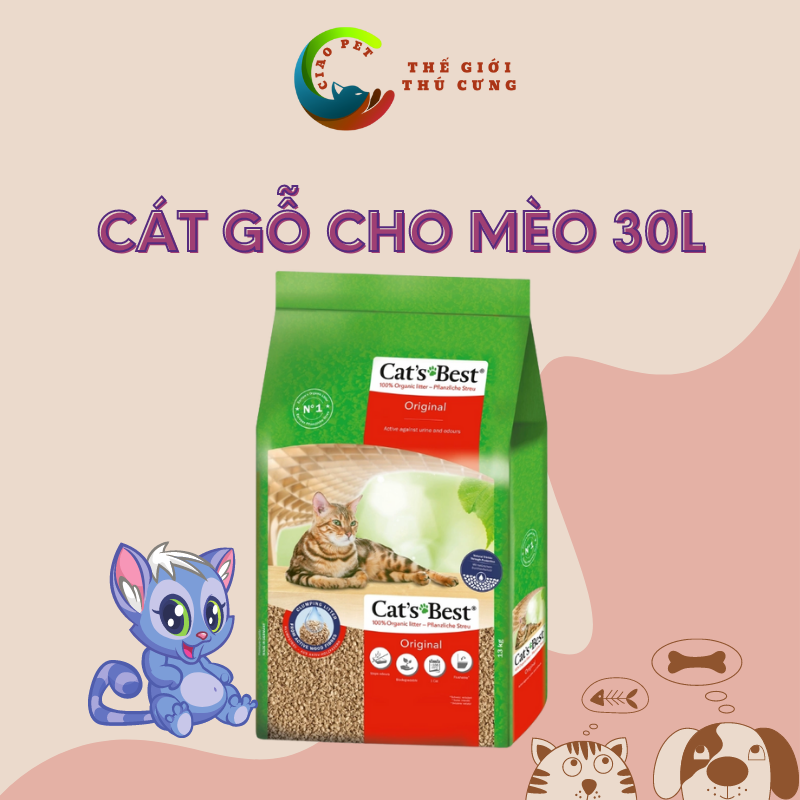 Cát vệ sinh hữu cơ cho mèo cat's best original 30l 13kg