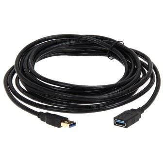 15Ft USB 3.0 Super Speed Male A to Female Extension Cable Gold Plated Black - intl  
