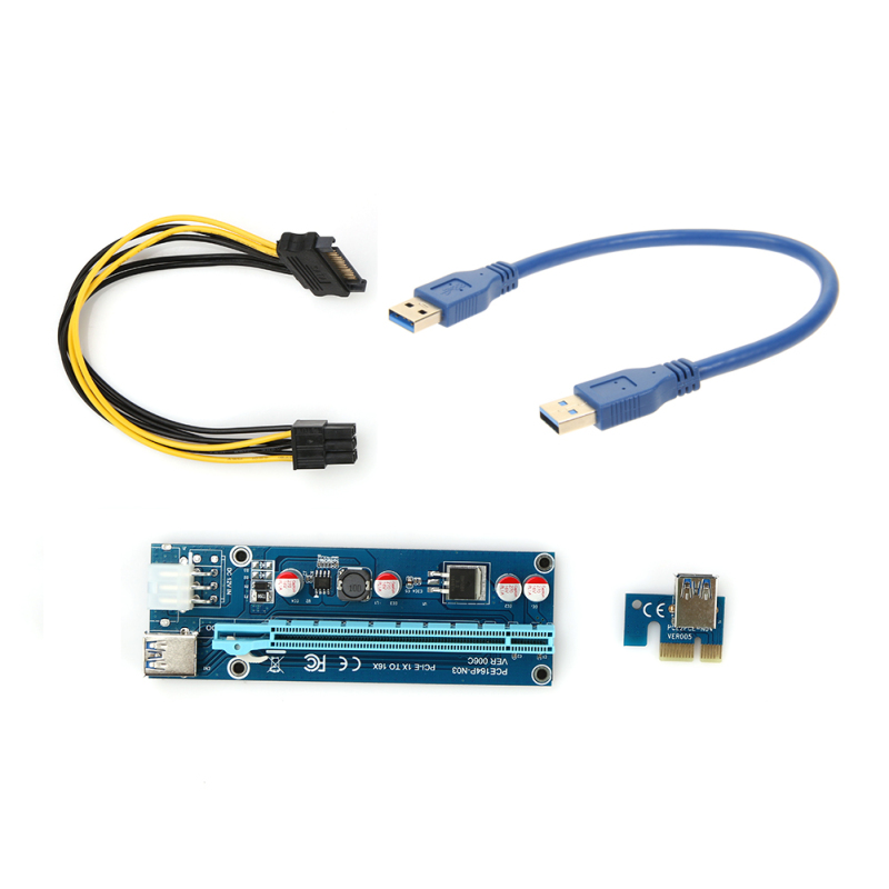 Bảng giá 1X Thẻ Riser Adapter Mở Rộng Cổng PCI-E USB 3.0 Cáp Nguồn 5PIN 30CM - Quốc tế Phong Vũ