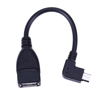 90 Right Angle Micro USB Male to USB A 2.0 Female Android OTG Adapter Cable - intl  