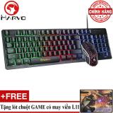 Bàn phím giả cơ và chuột chuyên game marvo km408 led 7 màu + tặng lót chuột game l11.
