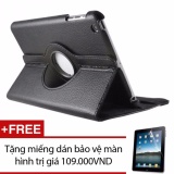 Bao da dành cho iPad 2 3 4 Xoay 360 - Lopez Cute (Đen) + Tặng miếng dán bảo vệ màn hình trị giá 109.000VND