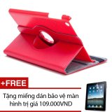 Bao da dành cho iPad 2 3 4 Xoay 360 - Lopez Cute (Đỏ) + Tặng miếng dán bảo vệ màn hình trị giá 109.000VND