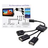 Bluelans 3 trong 1 nam cho nữ kép micro usb 2.0 host otg hub adapter cable đối với samsung