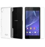 Bộ 1 Kính Cường Lực Cho Sony Xperia Z1 (Trong Suốt) Và 1 Ốp Lưng Silicon Cho Sony Xperia Z1 (Trong Suốt)
