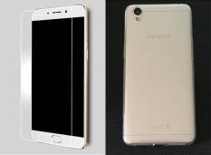 Bộ 1 kính cường lực và ốp lưng dẻo cho oppo r9 / f1 plus