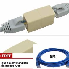 Bộ 2 đầu nối mạng RJ45+tặng 5M dây mạng bấn sẵn 2 đầu RJ45  