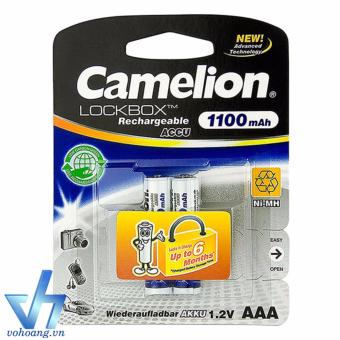 Bộ 2 pin sạc Camelion Lockbox 1100mAh AAA (Trắng)  