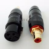 Bộ 2 Jack chuyển CANON cái ra AV cái xi vàng màu đen cao cấp