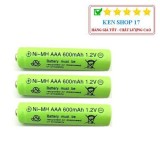 Bộ 3 Viên Pin Đũa Sạc AAA 600mAh 1.2V Dùng Cho Điều Khiển Remote, Máy Ảnh