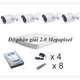 Bộ 4 camera dahua 2.0mp hac-hfw1200sp