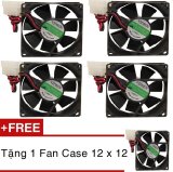Bộ 4 quạt tản nhiệt Case 12x12 + Tặng 1 quạt case 12x12 (đen)
